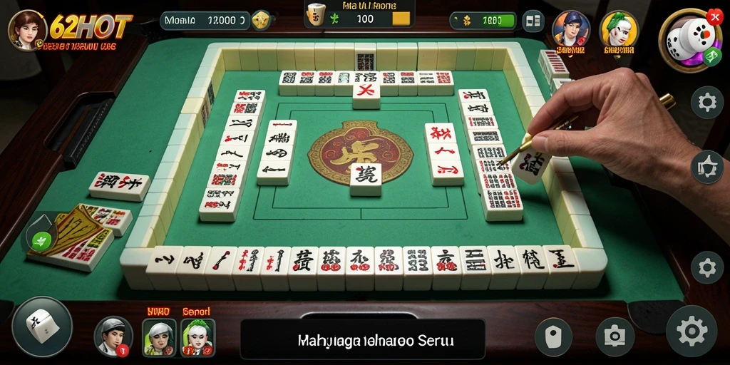 Tampilan antarmuka dan gameplay Mahjong yang menarik di 62HOT.