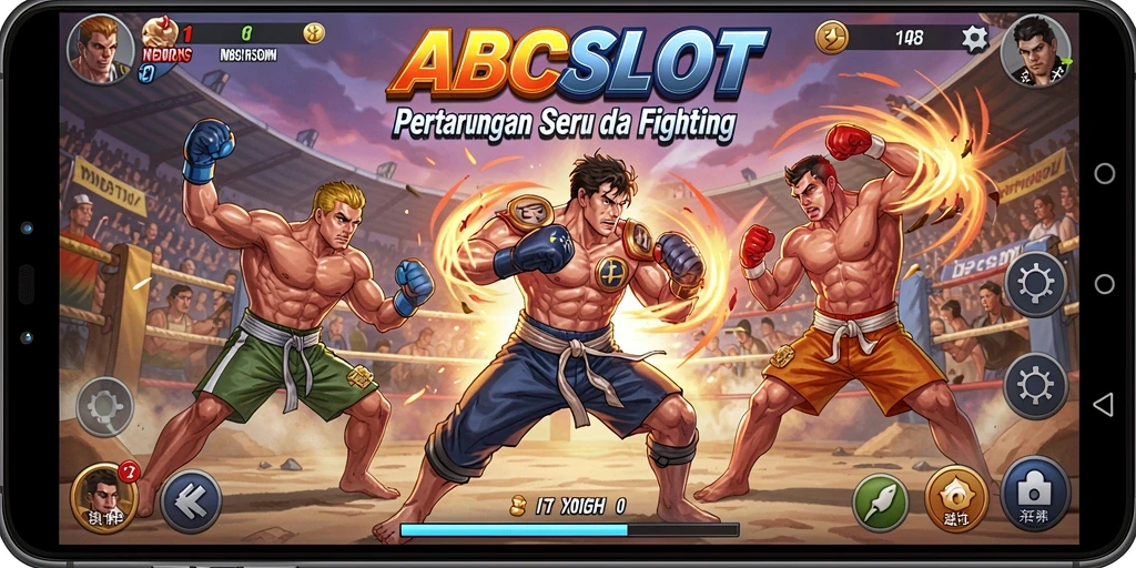 Tampilan gameplay yang menegangkan dengan karakter bertarung di arena.