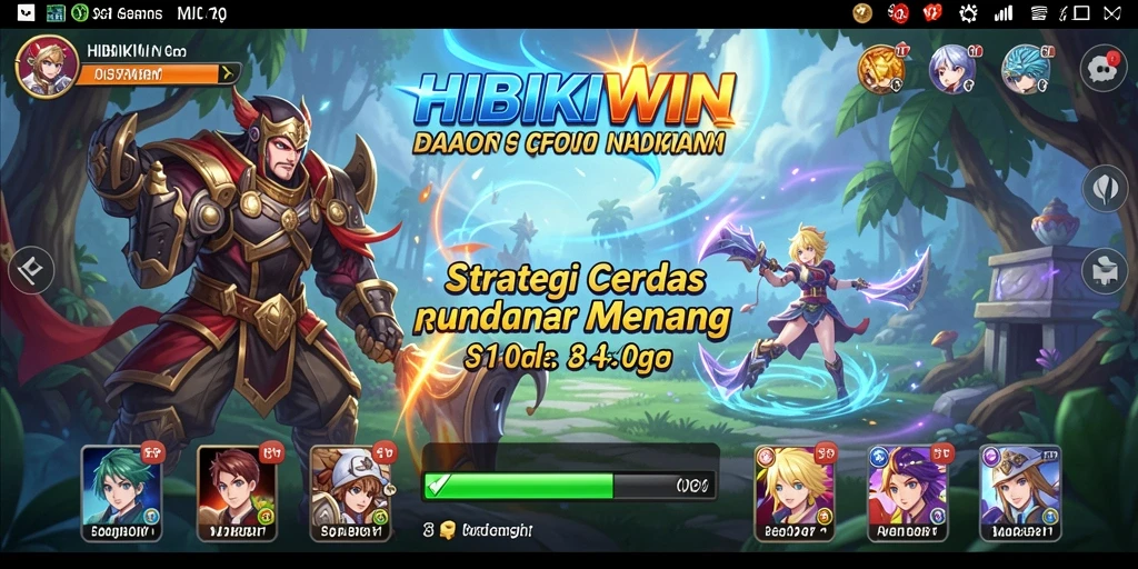 Tampilan gameplay HIBIKIWIN yang mendebarkan dalam strategi pertempuran.