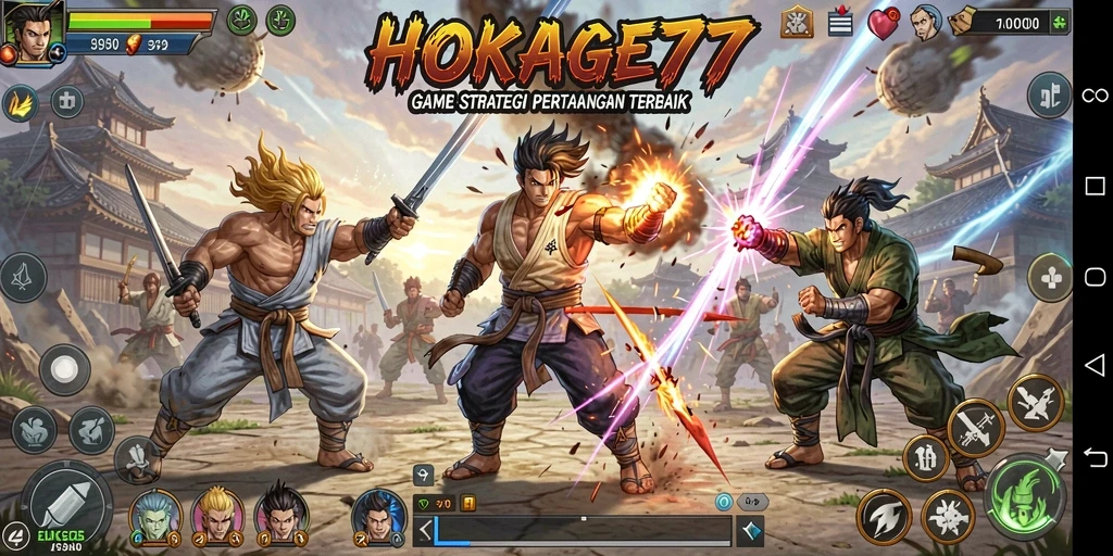 Gameplay mendebarkan di HOKAGE77 dengan strategi ninja.