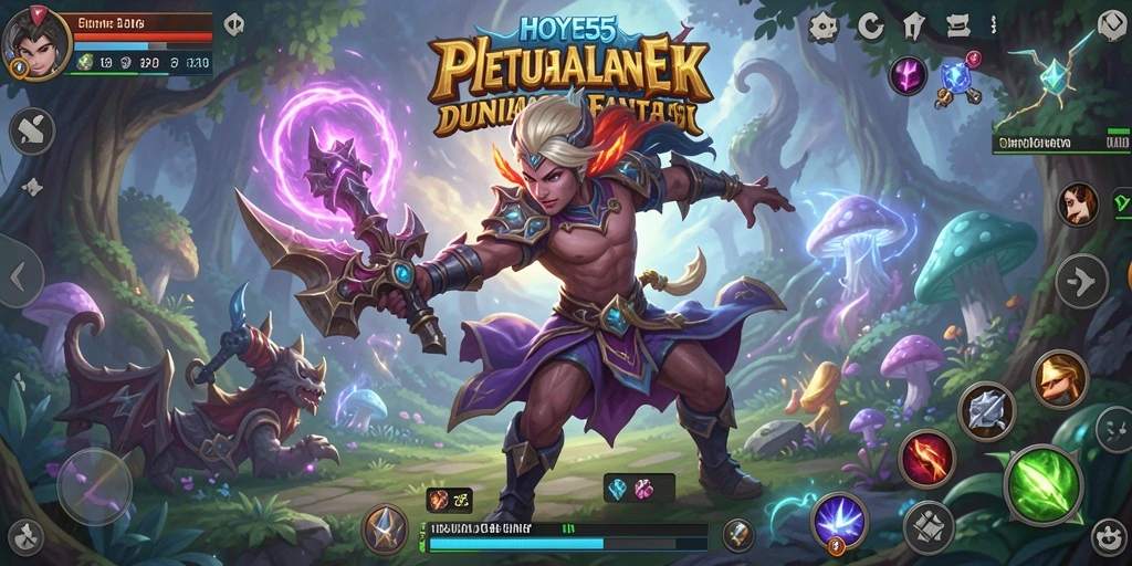 Tampilan menarik dari gameplay HOYE55 dengan pertarungan seru di dunia fantasi.