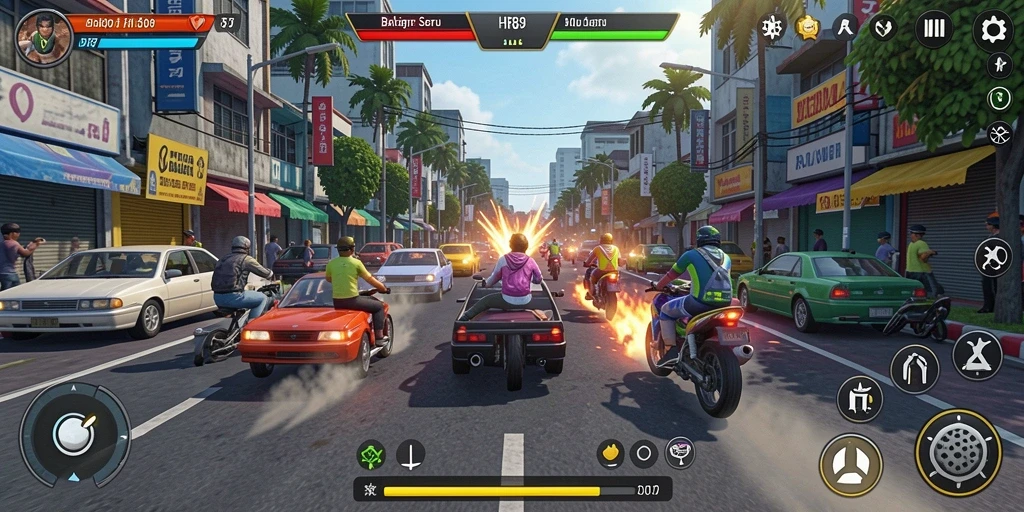 Tampilan gameplay HR89 yang seru di lintasan balap.