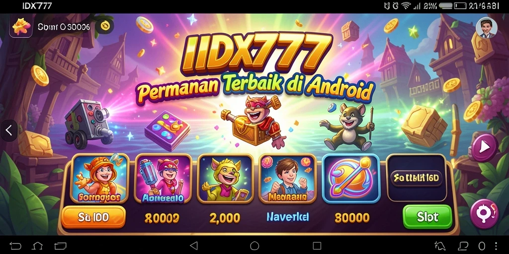 Screenshot IDX777 memperlihatkan gameplay Slot yang menarik dan colorful.