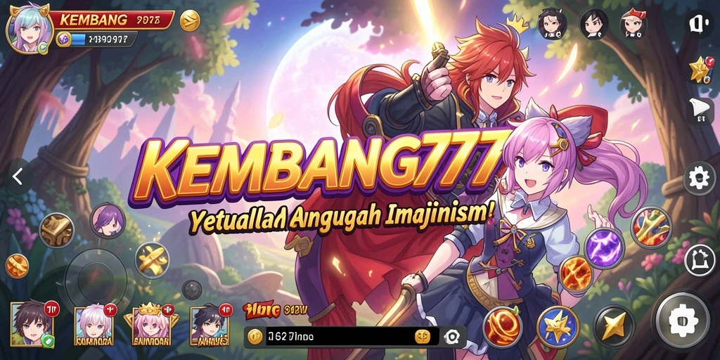 Tampilan screenshot permainan KEMBANG777 dengan karakter anime yang menarik.