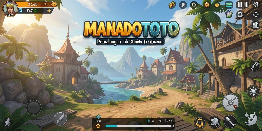 Screenshot gameplay MANADOTOTO menampilkan aksi seru di dunia terbuka.