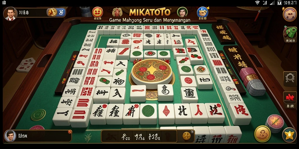 Tampilan gameplay menarik dari MIKATOTO dengan ubin Mahjong yang bervariasi.