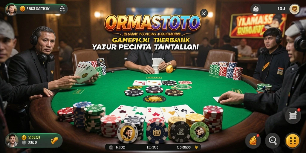 Tampilan gameplay menarik saat bermain poker di ORMASSTOTO.