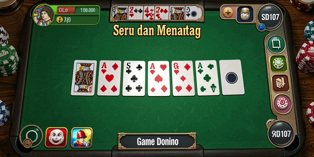 Tampilan gameplay seru di SD107 yang penuh strategi Domino.