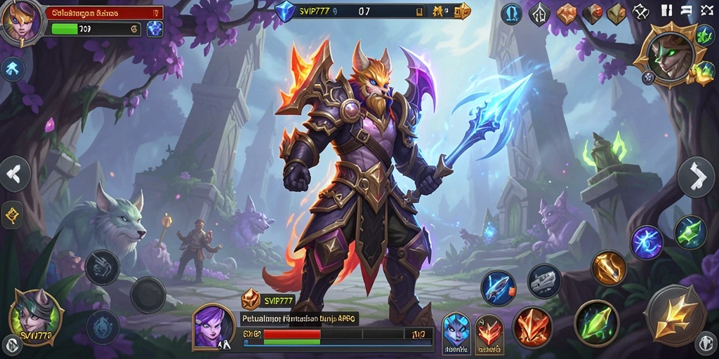 Screenshot gameplay SVIP777 menampilkan pertarungan seru dan karakter fantastis.