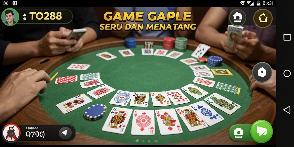 Screenshot gameplay TO288 menunjukkan keseruan bermain Gaple secara online.